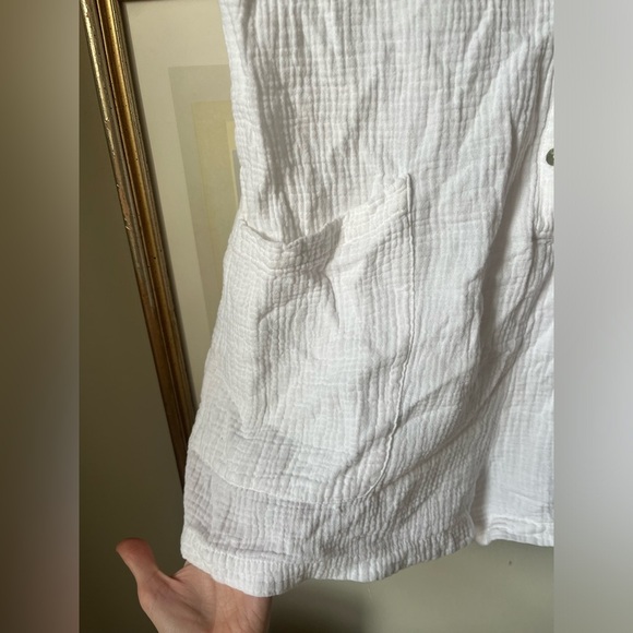 L*Space White Short-Sleeve Swim Cover-Up Mika Large - Picture 11 of 12